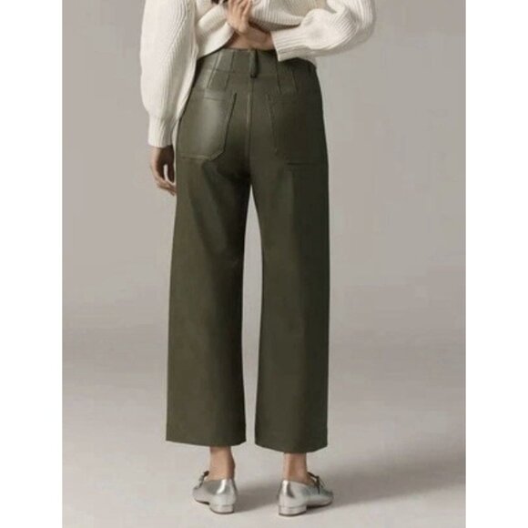 NWT Size 16W- The Colette Faux-Leather Crop Wide-Leg Pants Maeve (NWT US$ 148) - Picture 7 of 16